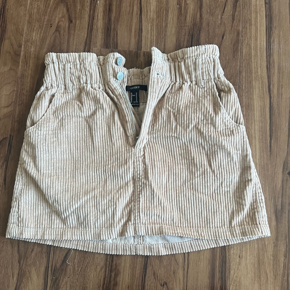 Forever 21 Corduroy Mini Skirt Light Brown size M